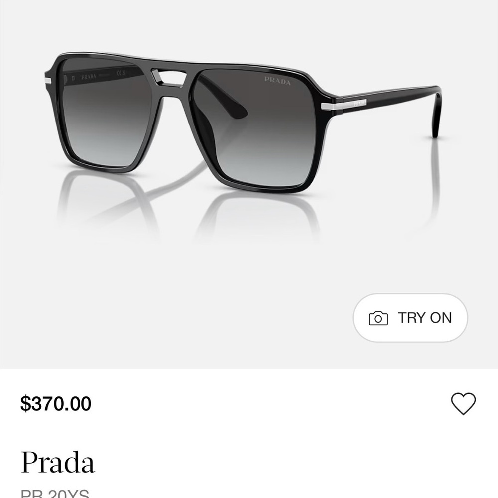 Prada PR 20-YS 5517 Black Sunglasses with Gradient Gray Lenses